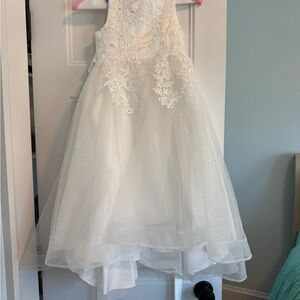 Elegant White Lace Kids Dress